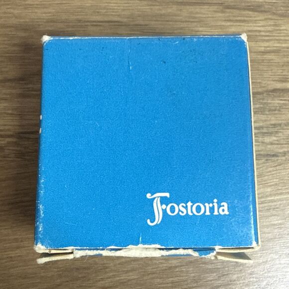 Fostoria American Pat Lead Crystal Round Open Salt Dip Cube Motif NOS Replacemen - Picture 9 of 13